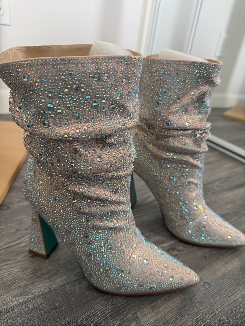 Betsey Johnson Crystal-Studded heeled boots - Picture 3 of 5